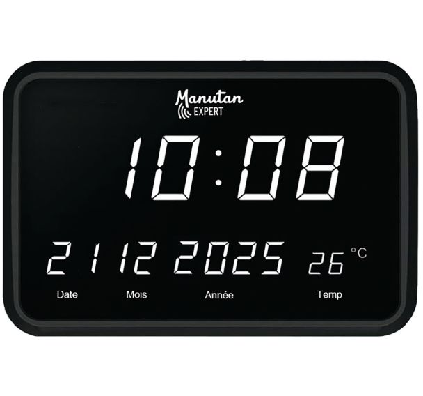 Horloge murale LED rectangulaire grand format - Manutan