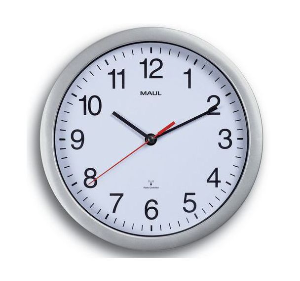 Horloge murale MAULrun radio pilotée 25,2 cm argenté