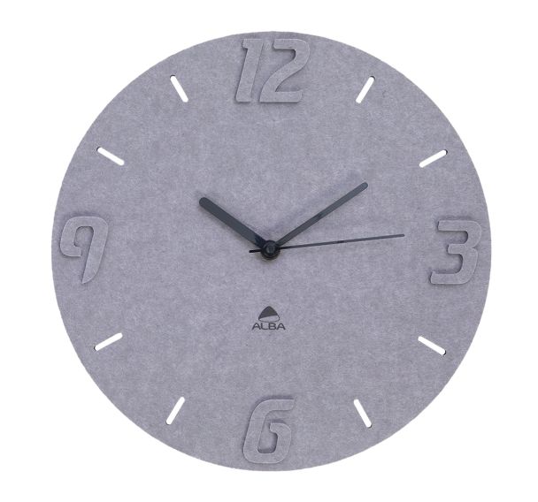 Horloge murale en matériaux PET 100% recyclé Ø 30 cm Gris