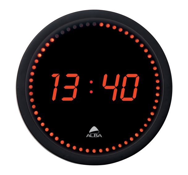 Horloge murale ronde LED  Rouge /Noir