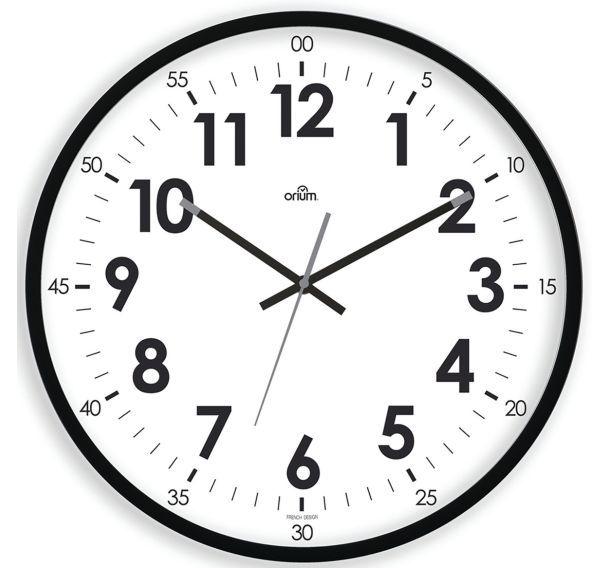 Horloge quartz Silencieuse Oris Ø40 cm noire - Orium