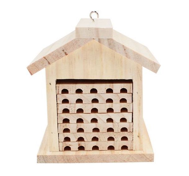 Hôtel à abeilles en bois à construire 14x12x13 cm