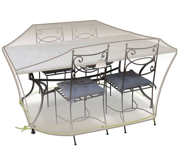 Housse table rectangulaire et chaises 4 à 6 personnes