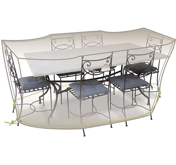 Housse table rectangulaire et chaises 6 à 8 personnes
