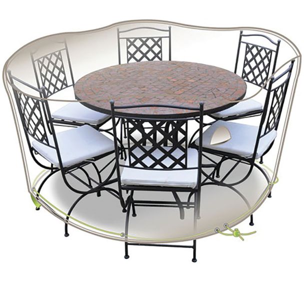 Housse table ronde et chaises 6 personnes