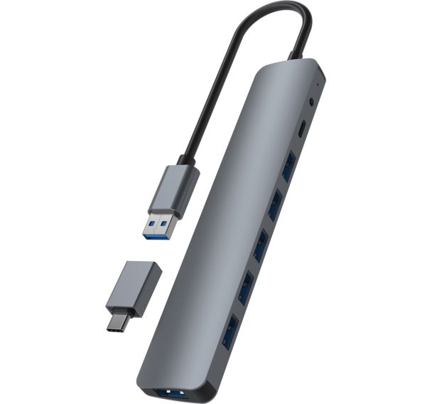 Hub USB-A aluminium vers 7 ports USB-A 3.0