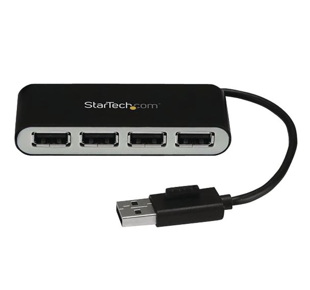 Hub USB 2.0 portable à 4 ports avec câble intégré