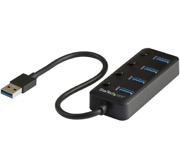Hub USB 3.0 à 4 ports avec interrupteur - Support UASP
