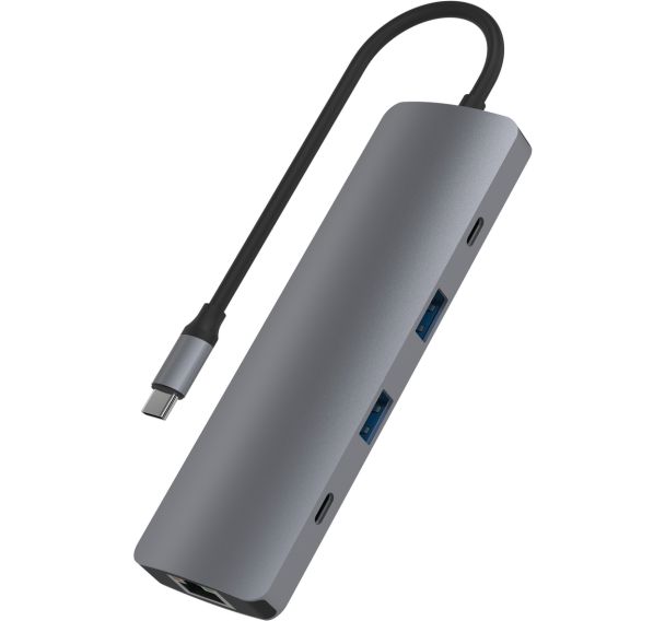Hub USB Type-C 9 en 1 iClick - Aluminium