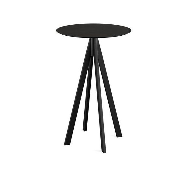 Infinity mange-debout rond avec piètement noir + plateau HPL - Veba