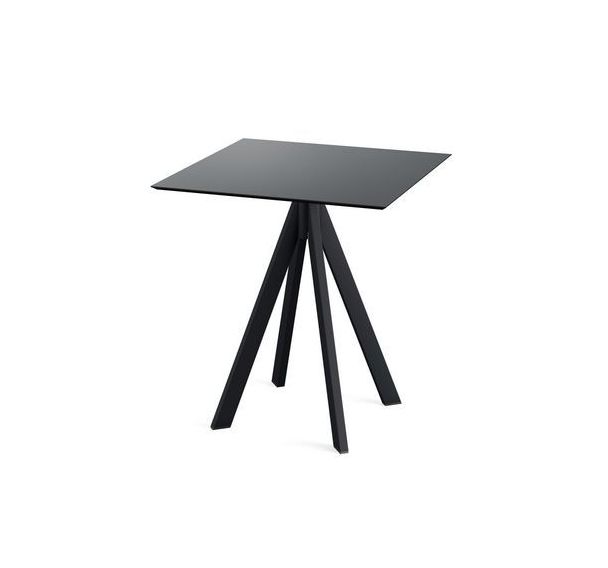 Infinity table de bistrot avec piètement noir + plateau HPL - Veba