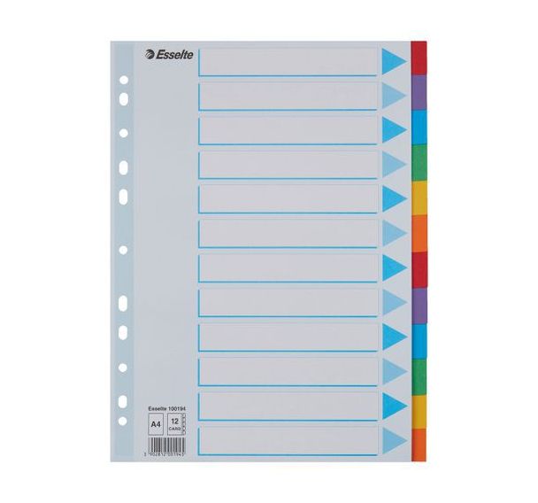 Intercalaire A4 - carton - multicolore - Esselte
