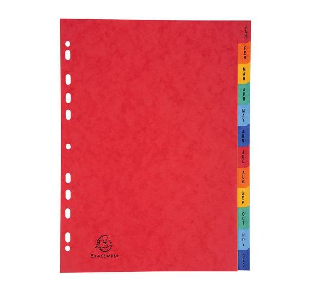 Intercalaire avec couleurs assorties