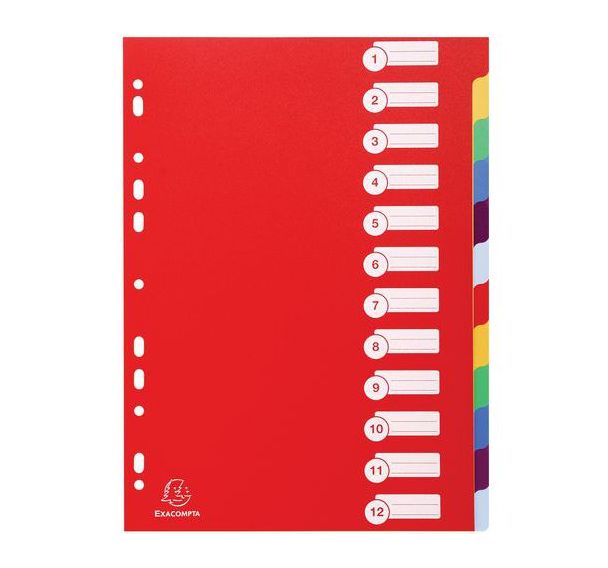 Intercalaire polypropylène opaque (lot de 15 assortis) - Exacompta