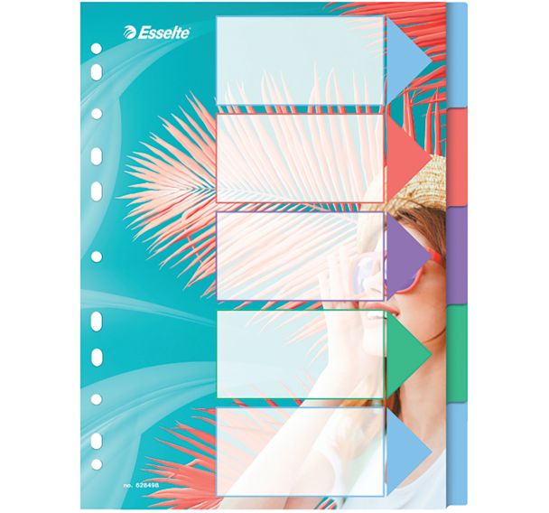 Intercalaires A 4 Colour'Breeze - En polypro  pack de 6- Esselte