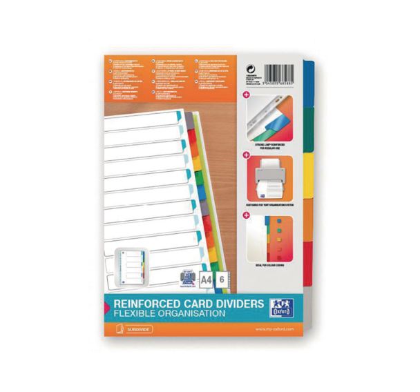 Intercalaires Neutres A4 6 Positions Carte Epaisseur 170g Blanc