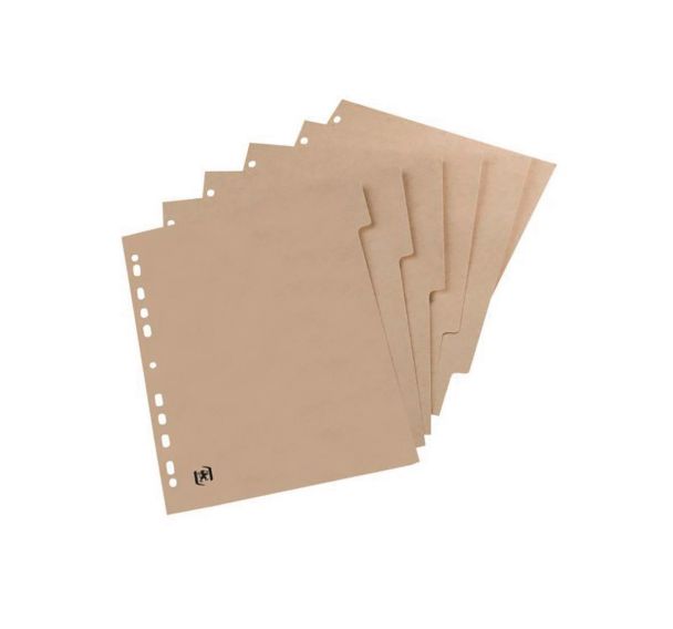 Intercalaires Neutres Touareg A4 6 Positions Carte Recyclée Epaisseur 265g Beige Naturel