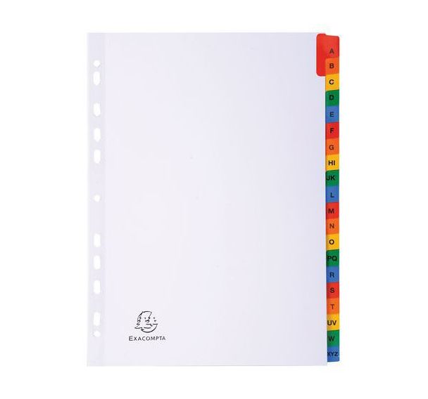 Intercalaires alphabétiques Exacompta - Carte Blanche 160 g - A4