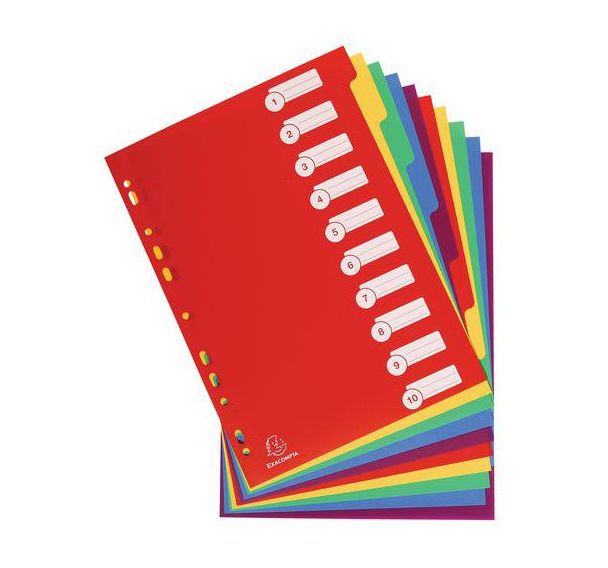 Intercalaires touches neutres Exacompta - Polypropylène - Coloris assortis - A4