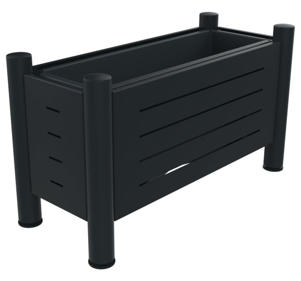Jardinière ALLUR rectangle métal ajouré gris 7016 - BUTON DESIGN
