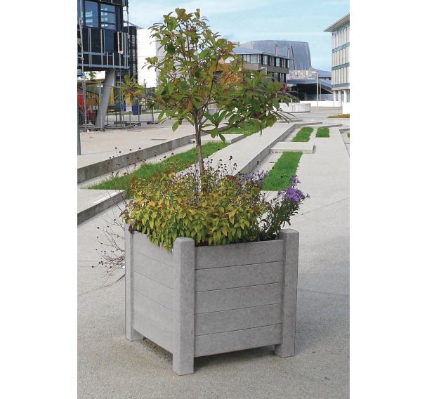 Jardinière Avenue forme carrée plastique recyclé Espace Urbain