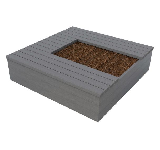 Jardinière Eden 180x180 3 assises  U plastique recyclé Espace Urbain