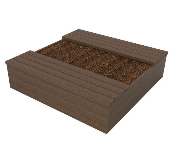 Jardinière Eden 180 x 180 cm avec assises parallèles plastique recyclé