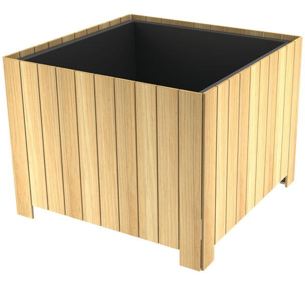Jardinière FLORIM 575 L carrée robinier/polyéthylène