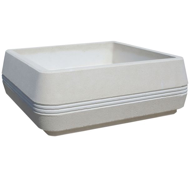 Jardinière GRAVY carrée 450 L béton blanc sablé