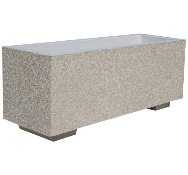 Jardinière GRAVY rectangulaire 100 L béton gravillons lavés