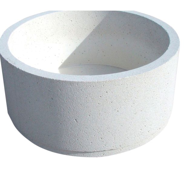 Jardinière GRAVY ronde 120 L béton blanc sablé