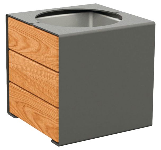 Jardinière Kub 45 x 45 cm acier/bois - Procity