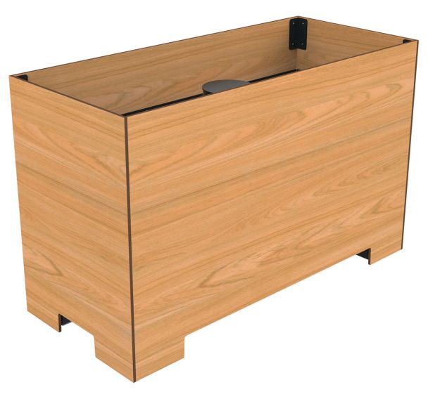 Jardinière STOPY anti bélier 430 L béton + métal - teck