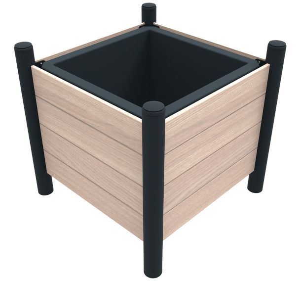 Jardinière Vibrato extrême 75L-HPL bac polyéthylène anthra 7016-Rossignol Pro