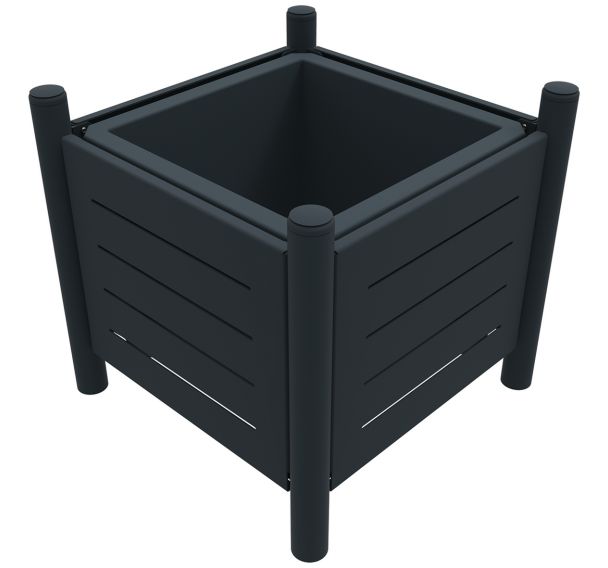 Jardinière Vibrato métal 75 L avec bac polyéthylène - anthracite 7016
