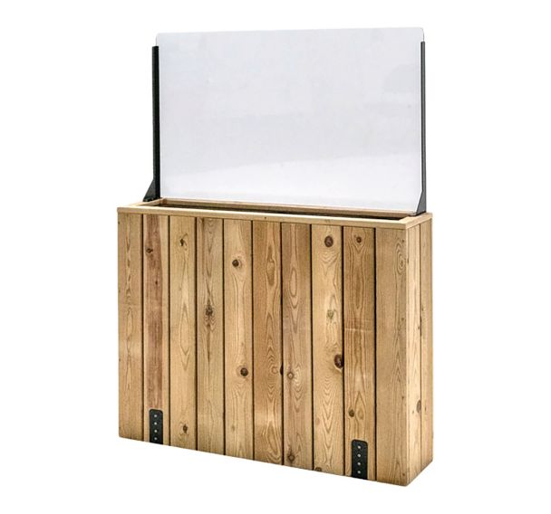 Jardinière à fixer au sol largeur 100 cm avec pare vent