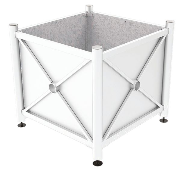 Jardinière acier Province inox brossé intérieur tôle galva - Procity