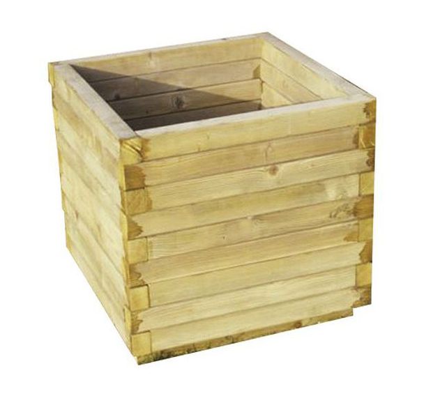 Jardinière bois Ouna carré L/l/H 60x60x50 cm