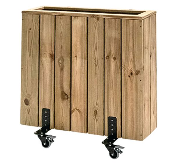 Jardinière bois à roulette - Hortalia Contract