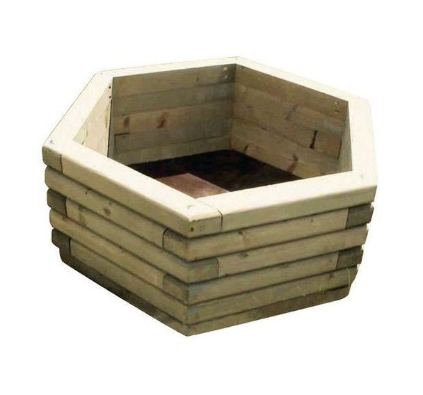 Jardinière bois hexagonale Ø 100 cm - Manutan Expert-Manutan Expert
