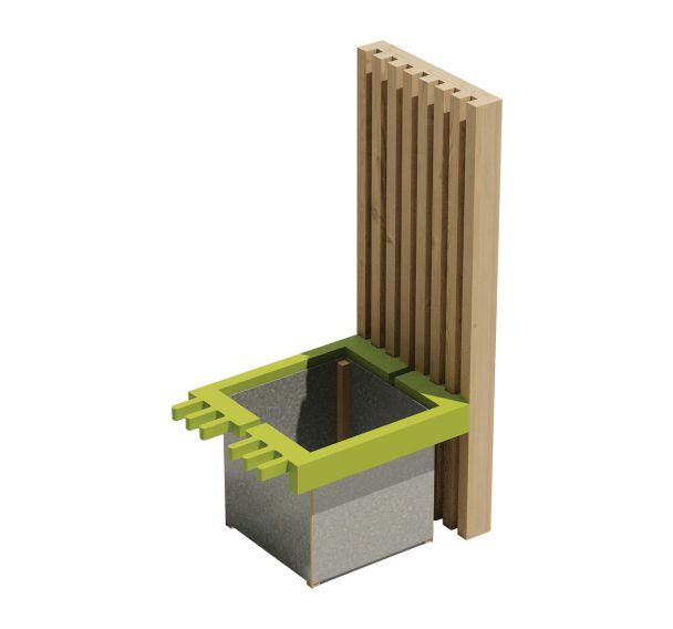 Jardinière brise vue Modulam à angle traité classe IV Mobextan