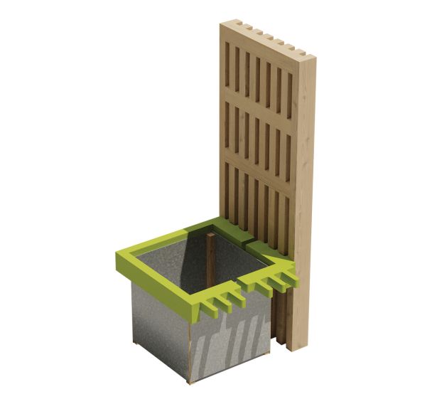 Jardinière brise vue Modulam angle 90° - non traité