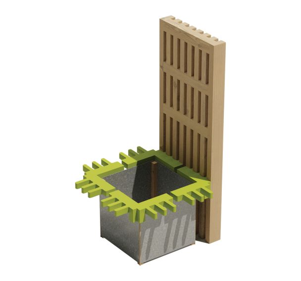 Jardinière brise vue Modulam départ 3 cotés - non traité