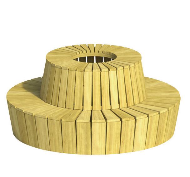 Jardinière et banquettes cintrées Hélios Mobextan