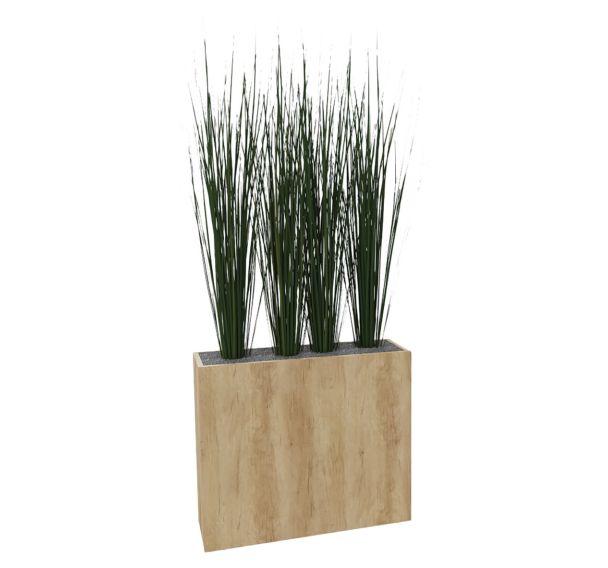 Jardinière haute BOSCO en bois roulettes composition Herbes-Genexco
