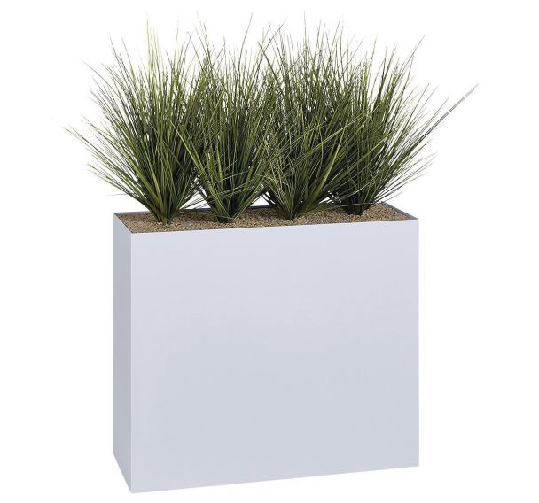Jardinière métal sur patins H 74 cm Graminées