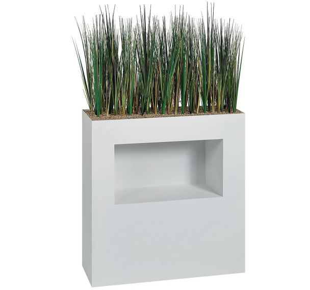 Jardinière métal sur patins M1 et niche  hauteur 90 cm Herbes