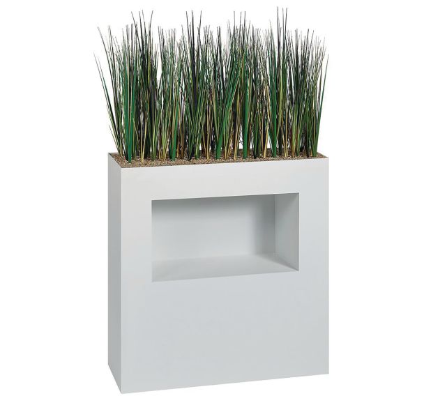 Jardinière métal sur roulettes et niche  hauteur 90 cm Herbes