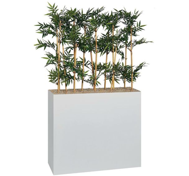 Jardinière métal sur roulettes hauteur 74 cm Bambous
