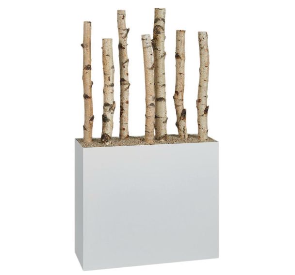 Jardinière métal sur roulettes hauteur 74 cm Bouleau